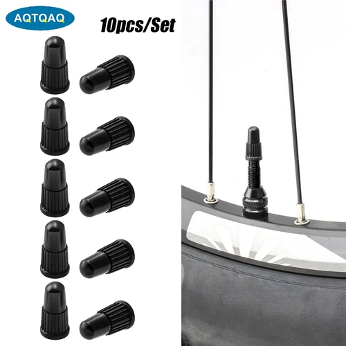 Juego de tapas de válvula Presta para bicicleta de montaña y carretera, cubiertas de plástico para neumático antipolvo, cubierta francesa para vástago de válvula Presta, color negro, 10 Uds.
