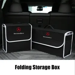 1pcs Car Trunk Storage Bag Felt Cloth Organizer Box Collapsible For Mercedes Benz W204 W124 W201 W202 W212 W220 W205 GLA CLA AMG