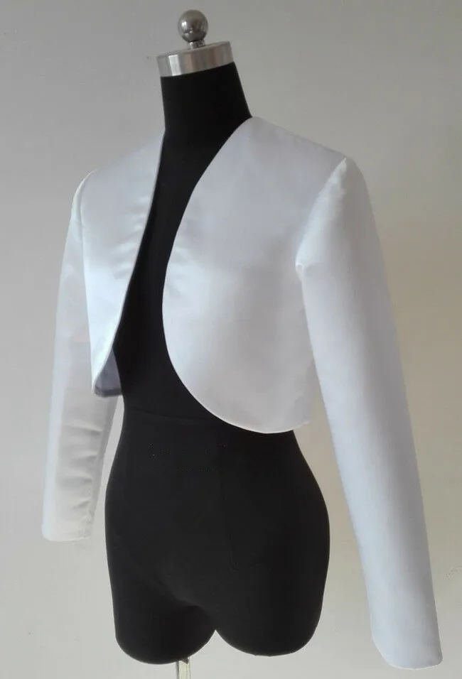 Long Sleeves Wedding Jacekt Satin 2025 Formal Party Bolero Bridal Shrug Women Cape Special Occasion Wrap custom made size/colors image 5