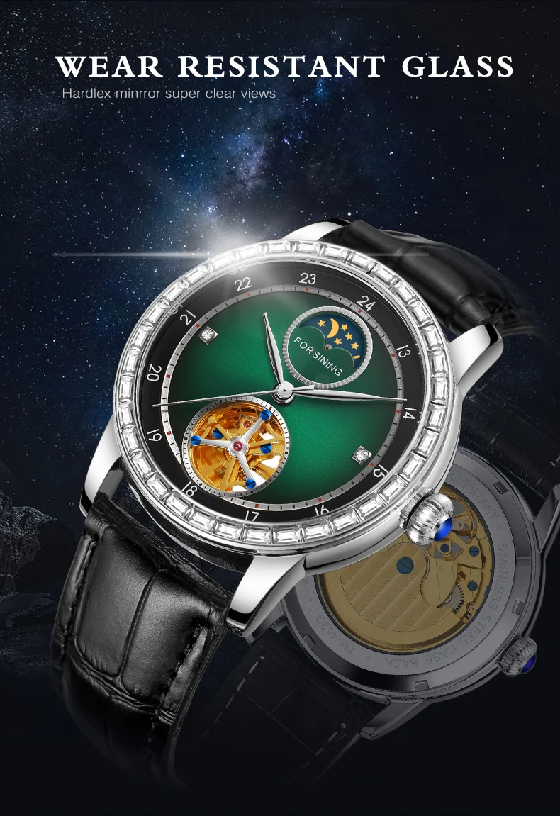 ファッションマン高級翡翠グリーンデザインエレガントな自動巻き - Luxury Watch Nice のレビューと価格