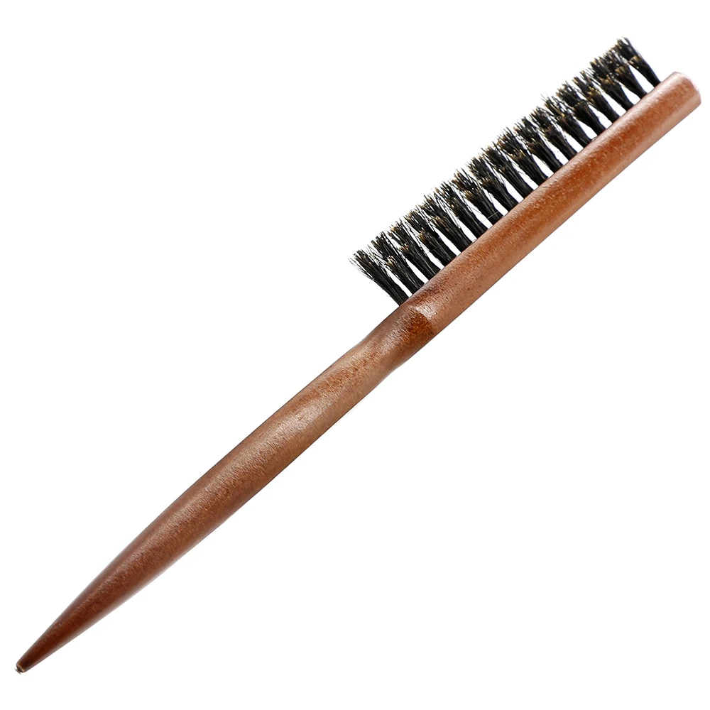 Natural Boar Bristle Hair Fluffy Comb Wood Handle Hair Brush Anti-static Barber Hair Comb Scalp Massage Hairdresser Styling Tool