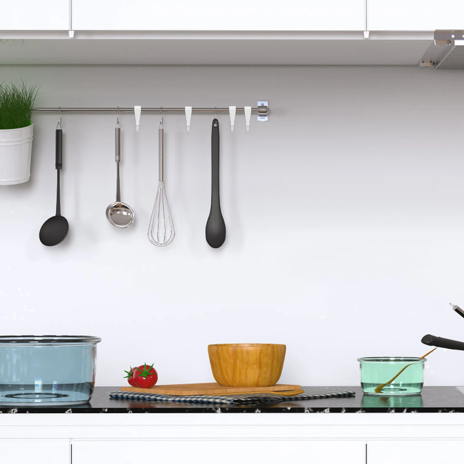 

6pcs Kitchen Plastic S Hooks For Hanging Over Cabinet Door White Wall Mount Utility Hooks Home Storage Organizer Kitchen Hook