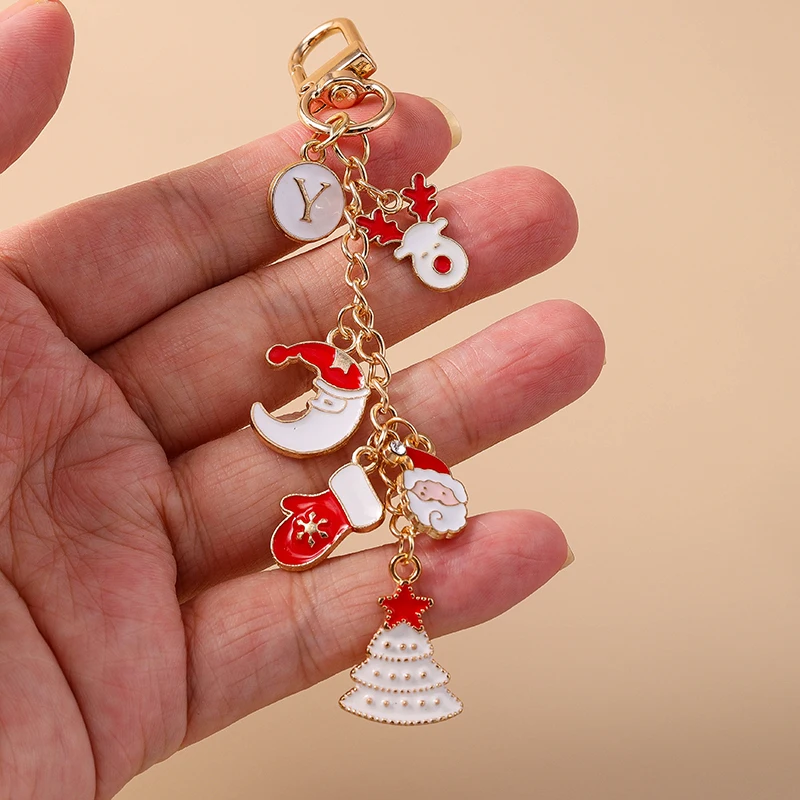 Aihua Niedlicher Weihnachts-Schlüsselanhänger Schneemann Rentier Weihnachtsmann Weihnachtsbaum Schlüsselanhänger für Frauen Weihnachtsparty Schmuck Geschenke – Detail 2