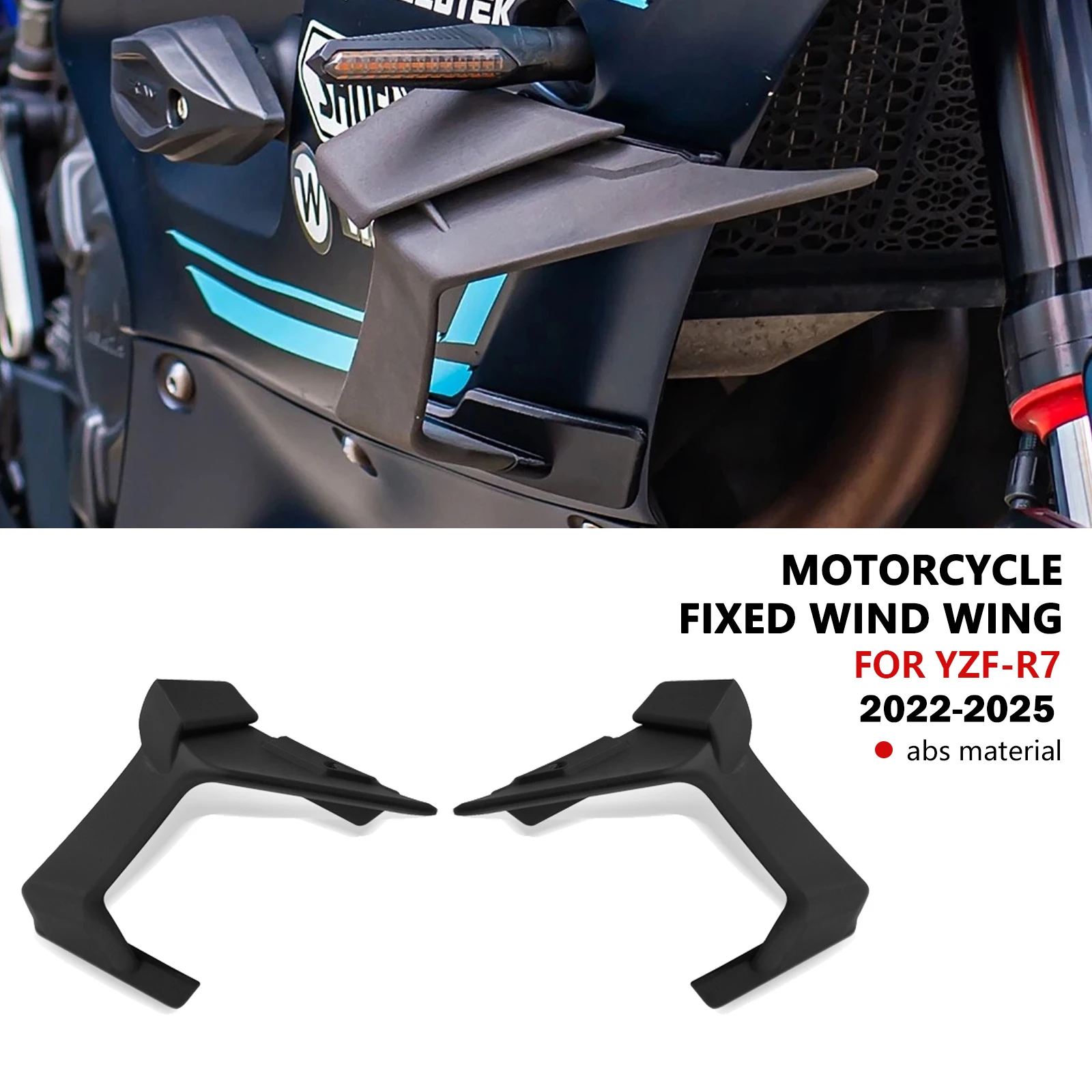 

For Motorcycle Winglet Aerodynamic Wing Kit Side Wind Spoiler lower shroud front wing YZF-R7 2025 YZF R7 2024 2023 2022