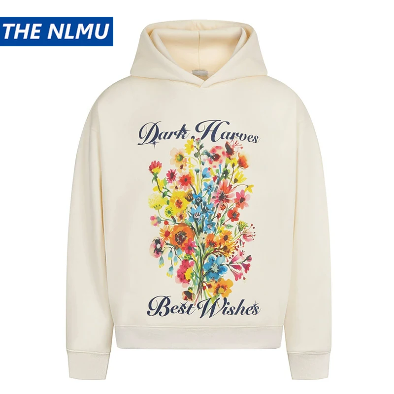 

Hip Hop Hoodies Y2K Streetwear Flower Graphic Hooded Sweatshirt Men Women Streetwear Pullover Harajuku Tops Clothing