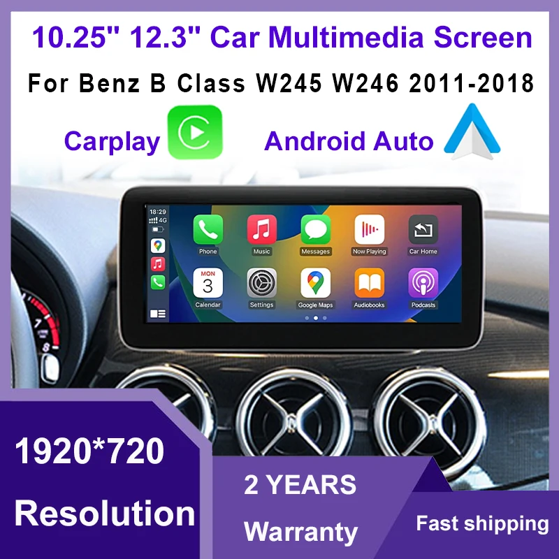 

Беспроводной мультимедийный сенсорный экран CarPlay Android Auto для Mercedes Benz B-класса W246 B200 B180 B220 B260 NTG4.5 5.0 Radio