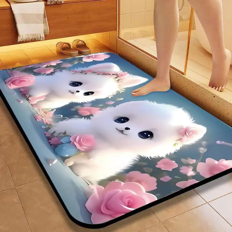 

40*60/50*80cm Bathroom Floor Mat Bathroom Absorbent Non-slip Diatom Mud Quick Drying Rug Door Entry Kitchen Carpet