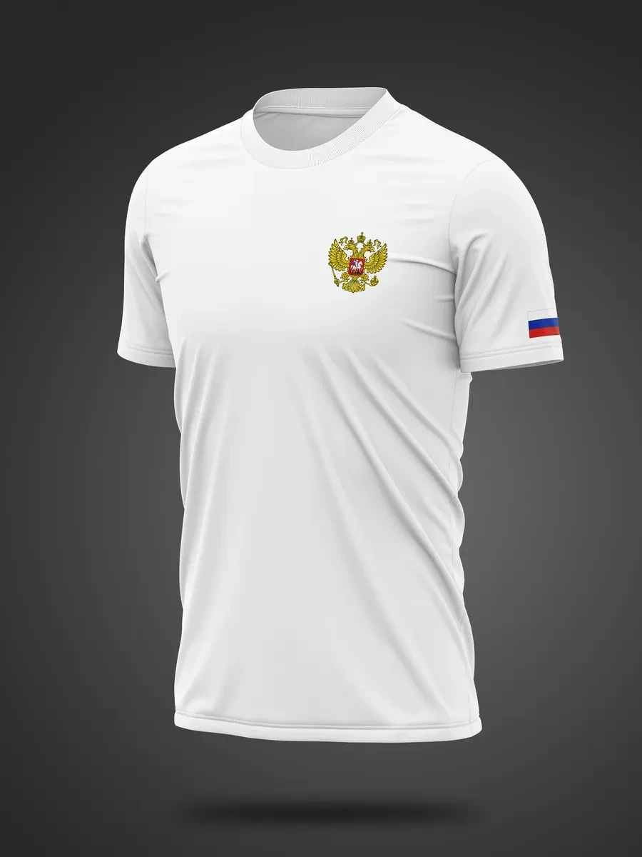 T-shirts d'été en coton imprimés drapeau russe aigle pour hommes, à manches courtes, col rond, coupe oversize, doux et décontractés