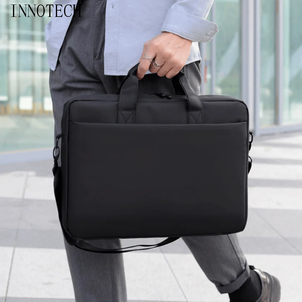 

15.6inch Business Laptop Bag with Handle Briefcase Portable Laptop Bags Solid Color Shoulder Strap Laptop Shoulder Bag