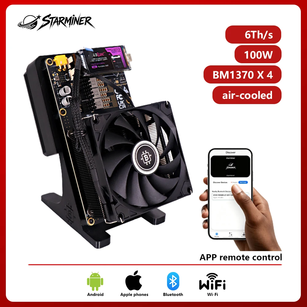 STARMINER 2026 Smart Nowy Oryginalny Bitaxe NerdQaxe Rev6 6TH/s 100W Podwójne Wentylatory Koparka Bitcoin BTC Oprogramowanie Open-Source