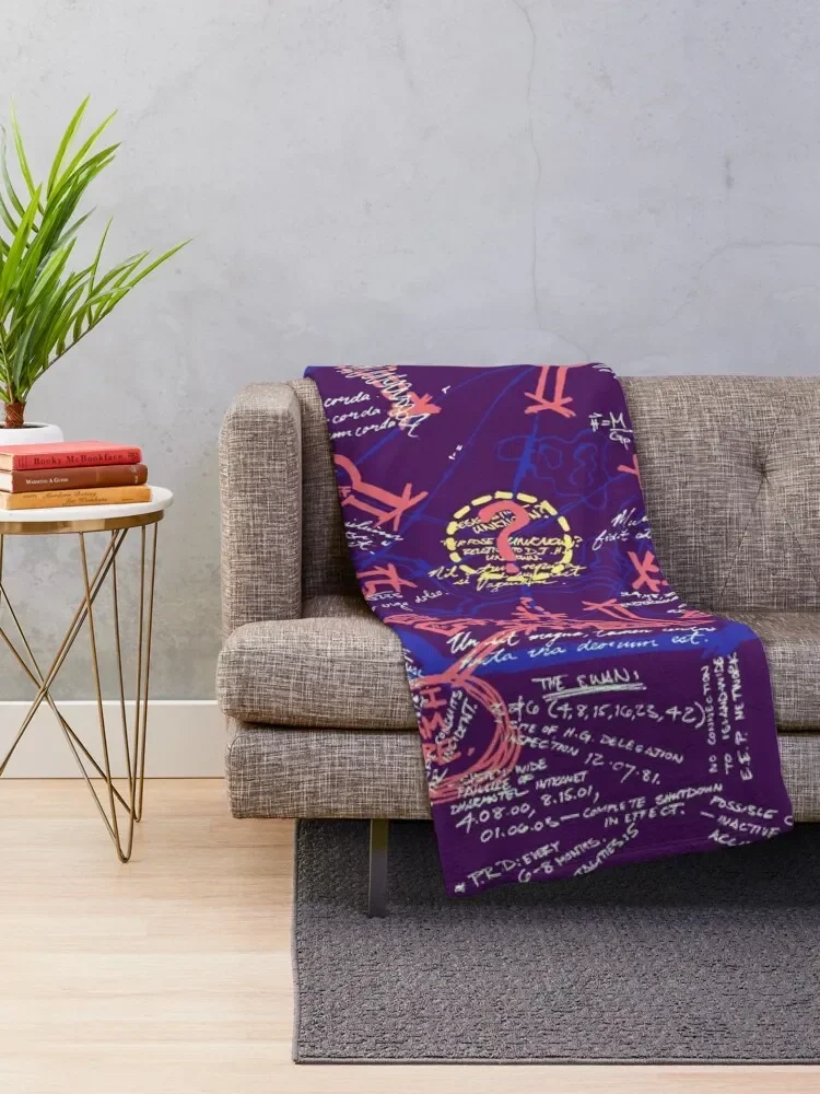 Swan Station Blast Door Map (LOST) Throw Blanket For Sofa Thin Single Polar Blankets