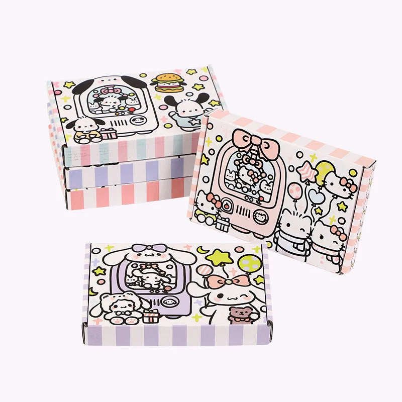 Kawaii Cute Sanrio Hellokitty Kuromi Mymelody Cinnamoroll Pochacco Express Packaging Box Gift Box Storage Color Gift For Girls