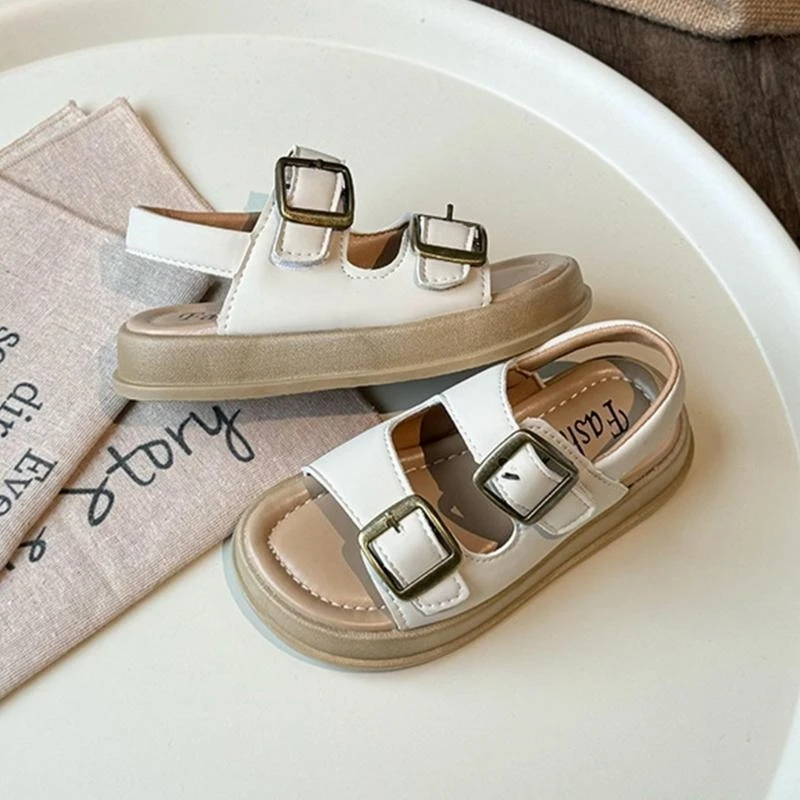 

J15U Supportive Kids Sandals Portable Footwear Cushioned Kids Sandals Cushioned Kids Beach Shoes for Travel & School Event