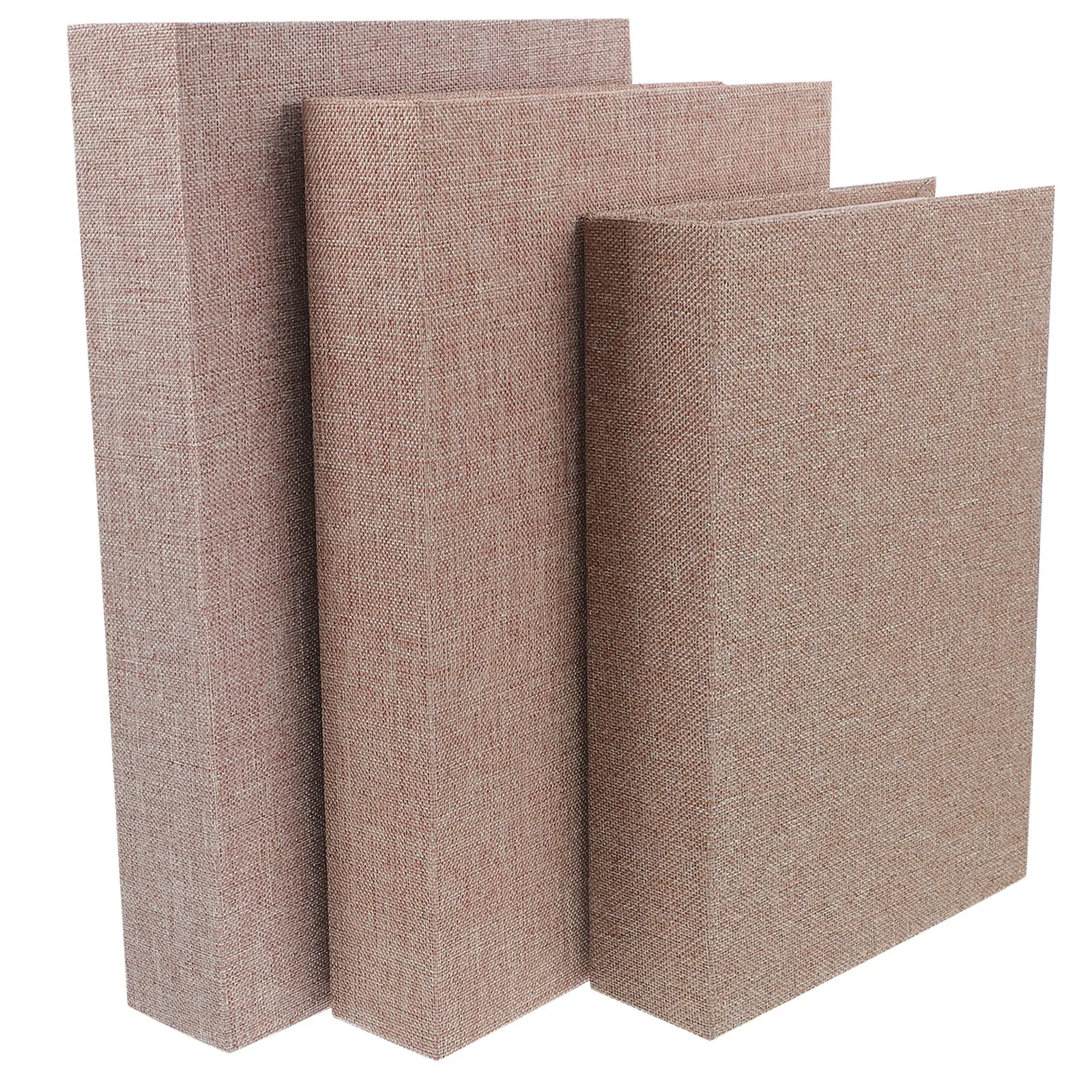 3Pcs Simulation Book Box Decorative Book Shape Storage Box Vintage Burlap Material for Office Bookshelf Coffee Table Home Decor