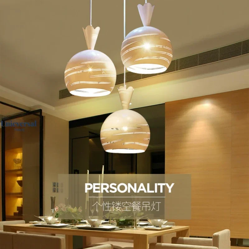 

Modern Simple LED Iron Pendant Light Wrought Iron Dining Room Lamp Personality Living Room Light American Bedroo Chandeliers