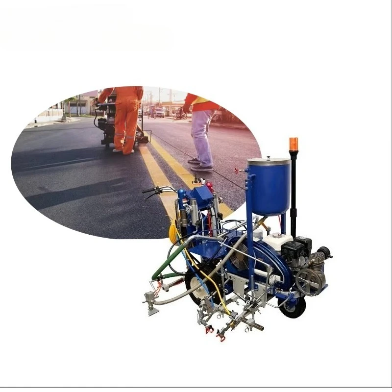 Walk Behind Road Line Applicator Machine Cold Plastic Sprayer for Athletic Field Running Track Fading Line Remarking Customized
