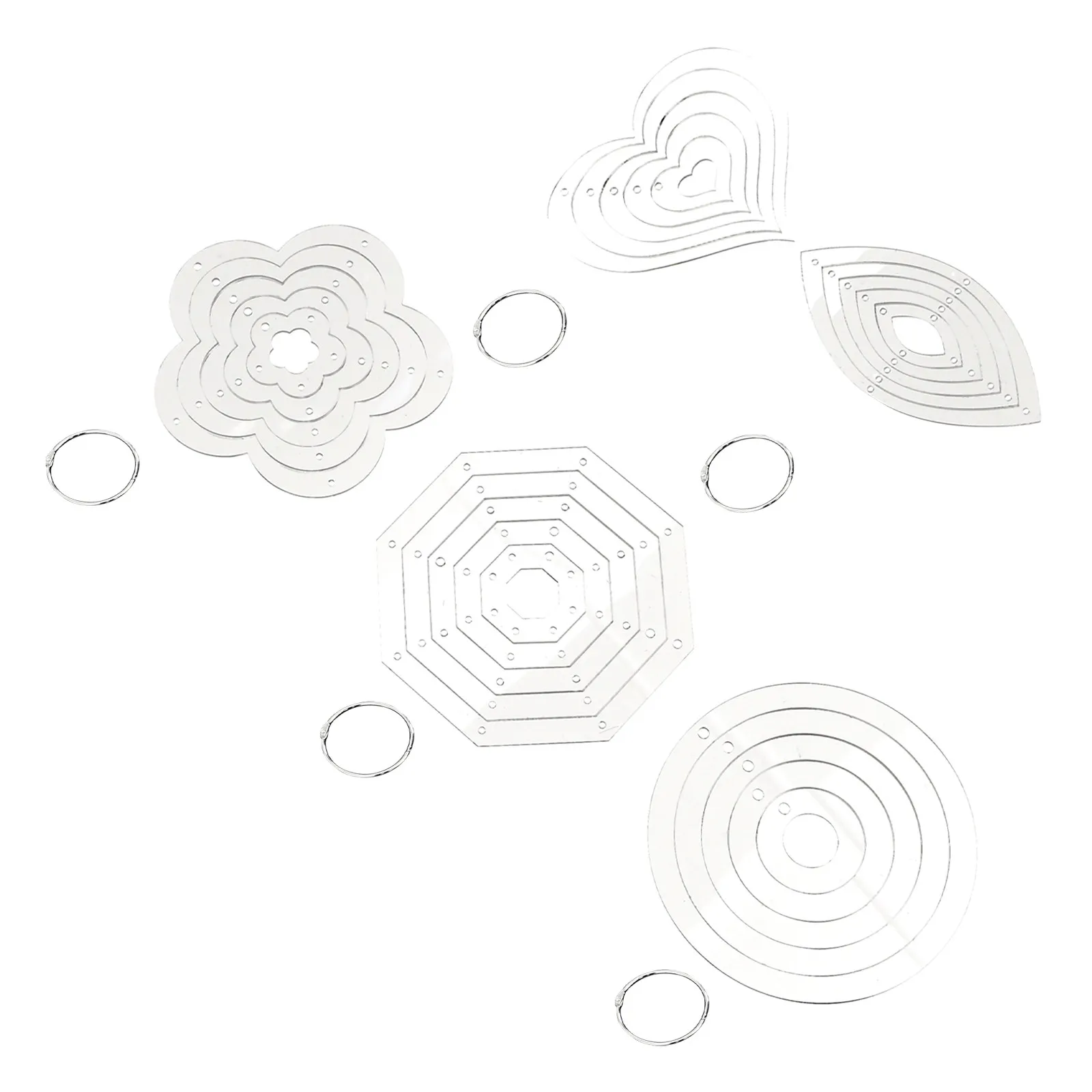25Pcs Acrylic Quilting Templates Transparent Clear Patchwork Cutting Rulers Fabric Sewing Craft Quilting Supplies for Beginners