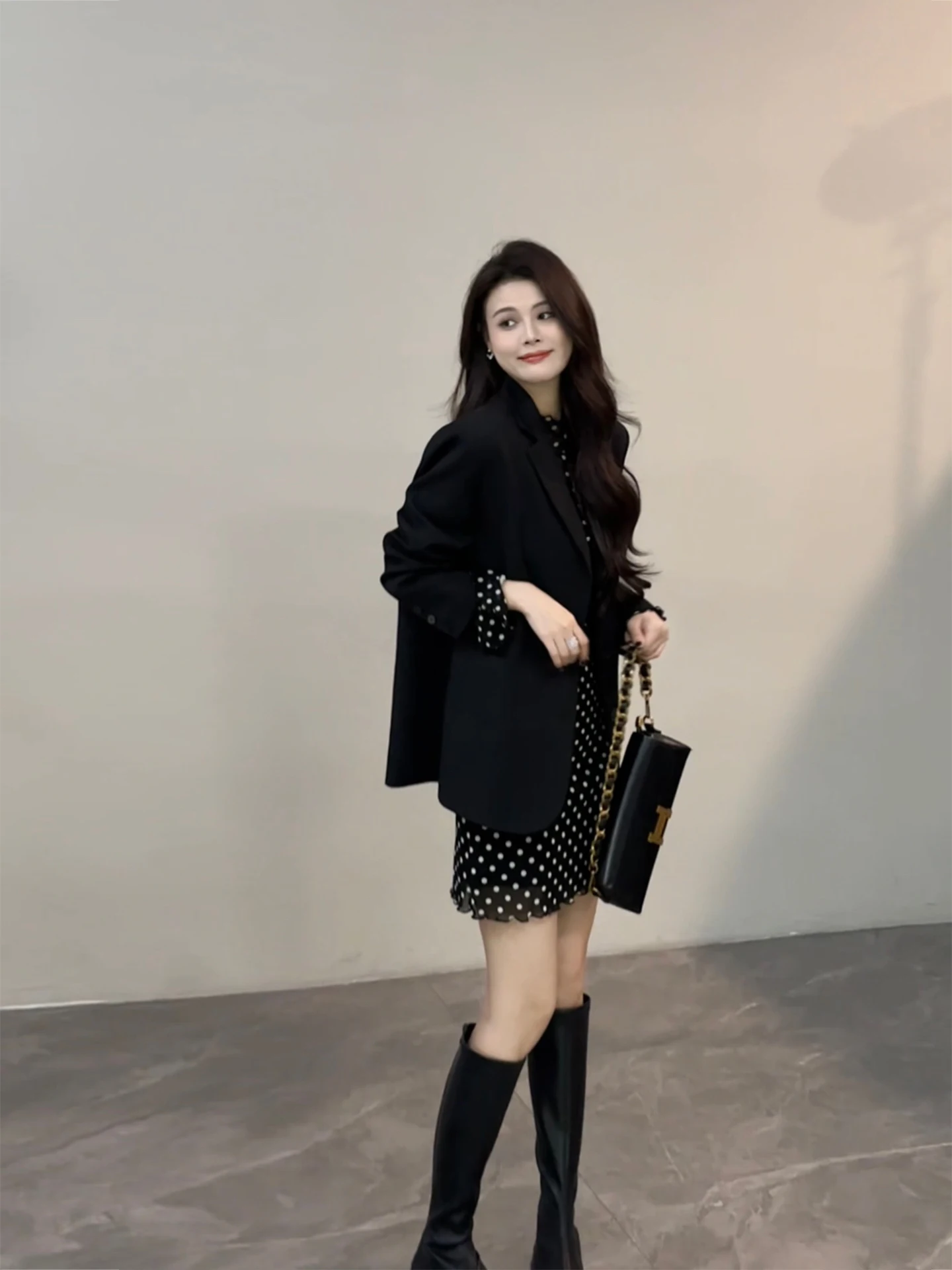 DT597 Casualowa, modna marynarka z długim rękawem, prosta, z poliestru, damska, do noszenia na co dzień, nowość na jesień.