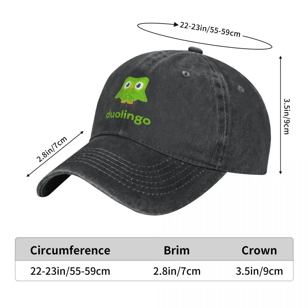 Fashion Duolingo Owl Duo Baseball Caps Unisex Distressed Washed  Hat Outdoor Summer Hats Cap
