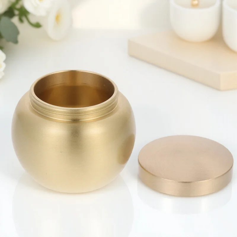 

Compact Pet Cinerary Casket in Copper Material Mini Ashes Box for Cat Or Small Animal Memorial Use Home Decor Copper Pet Urn Box