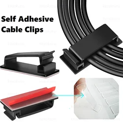 Self Adhesive Cable Management Clips Cable Organizers Wire Clips Cord Holder for TV PC Ethernet Cable under Desk Home Office