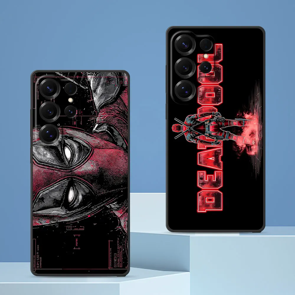 Deadpool Merc with a Mouth Case for Samsung Galaxy S24 S22 S23 S25 S20 FE S7 Edge S9 S10 S21 Ultra S8 Plus TPU Black Phone Cover