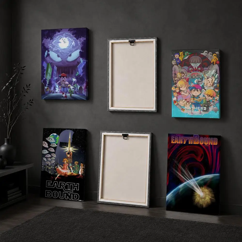 E-EarthBound 2 Adventure Game Framed Wall Painting Wood Framed Canvas Poster Wall Art For Bedroom Hallway Bar Office Home Decor