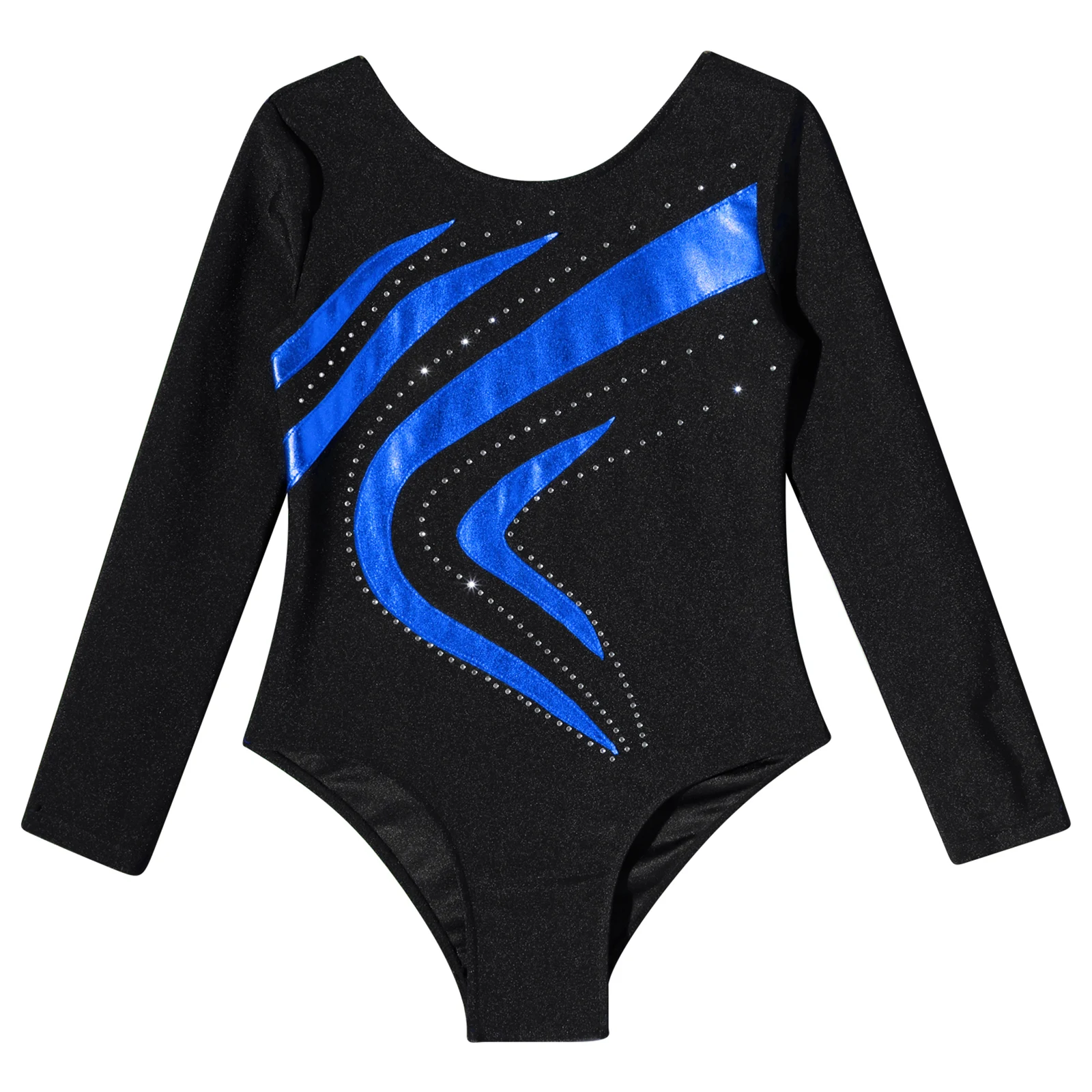 

Kids Girls Ballet Gymnastic Leotard Active Unitard Bodysuit Long Sleeve Rhinestone Bronzing Cloth Patchwork Slim Fit Dancewear