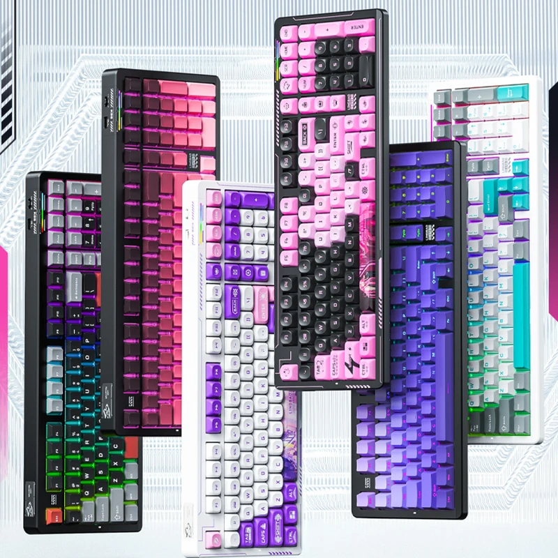 

Lingbao K98 Беспроводная механическая клавиатура Bluetooth с боковой резьбой для киберспорта, компьютерная офисная специальная клавиатура по индивидуальному заказу