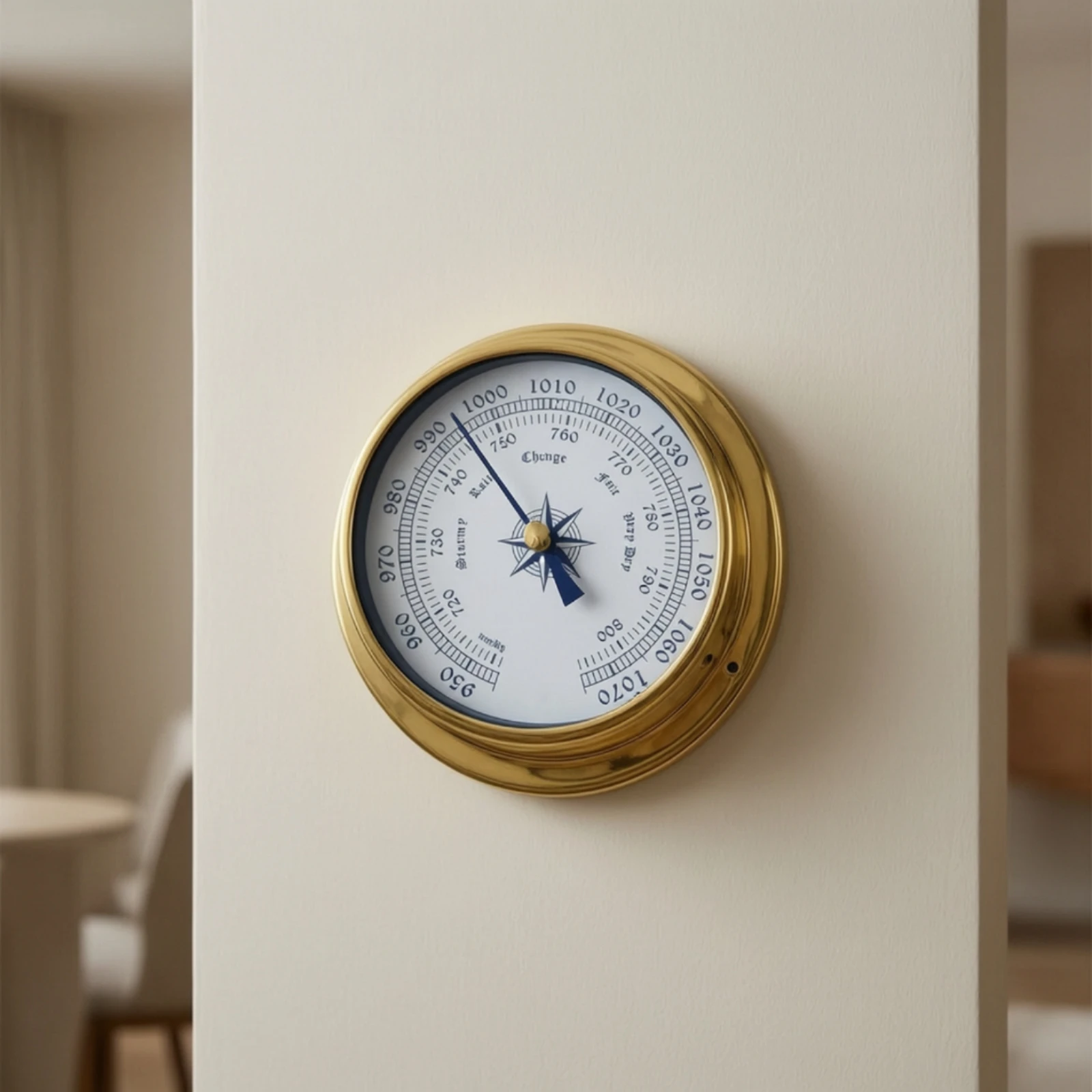 Pressure Gauge Easy-to-Read Face Weather Glass with Two Pressure Measurements Weather Instrument for Sailors, Study, Office