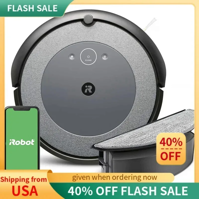 TGBFiRobot Roomba Combo i5 Robot aspirapolvere e scopa - Pulito in stanza con mappatura intelligente, funziona con Alexa, polvere di pulizia personalizzata, Ali