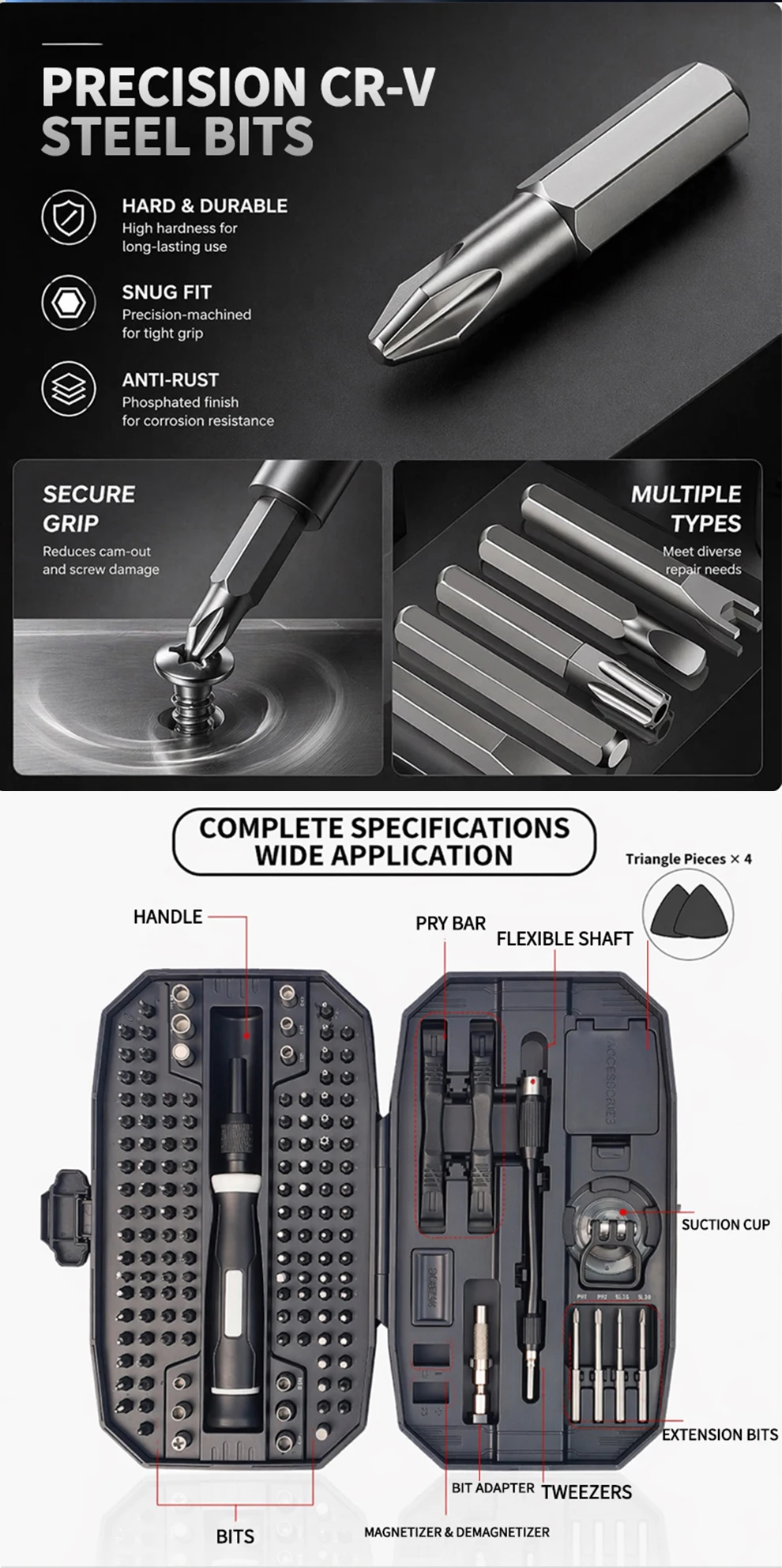 152 in 1 Precision Magnetic Manual Screwdriver Set, Professional Repair Kit for Laptop PC Phone Game Console Watch, T5 T6 Torx T&I Online Store