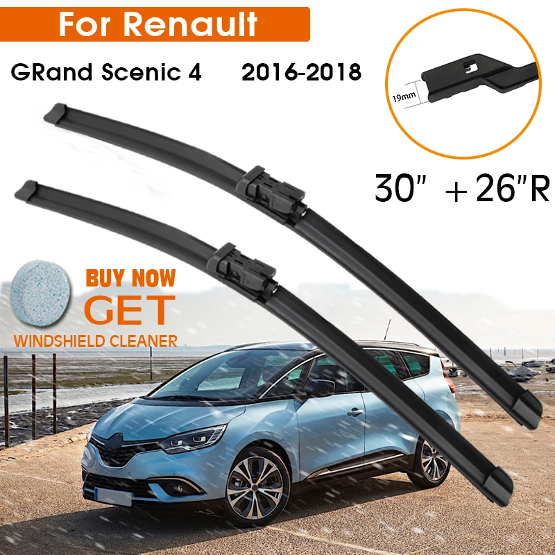 Car Wiper Blade For Renault GRand Scenic 4 2016-2018 Windshield Rubber Silicon Refill Front Window Wiper 30\