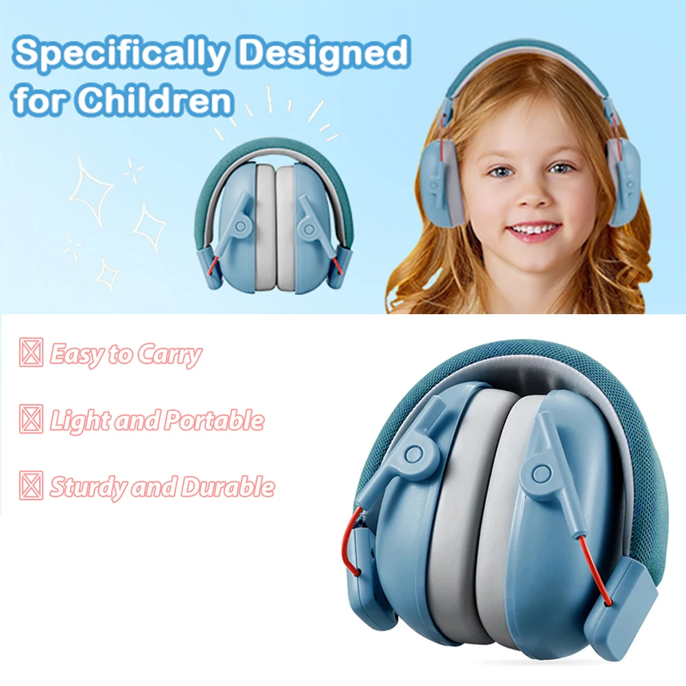 Kids Noise Cancelling Headphones 25db Noise Reduction Ear Muffs Ear Protection Sound Proof Earmuffs for School Children Gifts