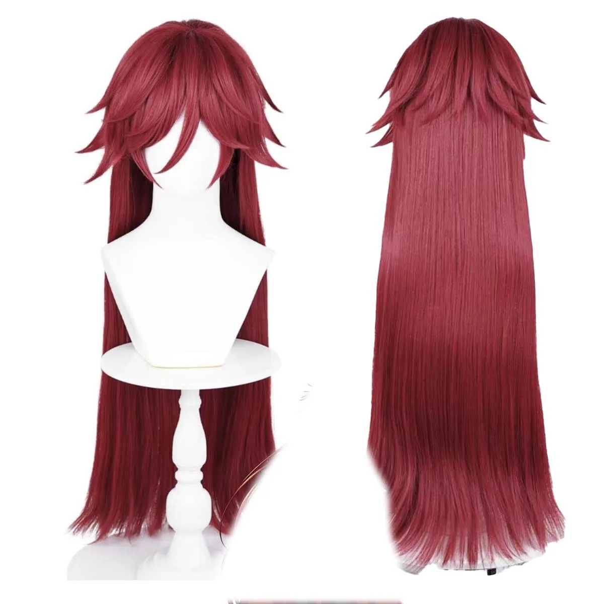 

Аниме Cos Grell Sutcliff винно-красный длинный прямой парик