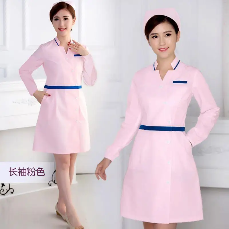 1Pcs Hospital Nurse Working Clothes V Neck Dress Cotton Comfortable Breathable Fashion Pet Grooming Uniform