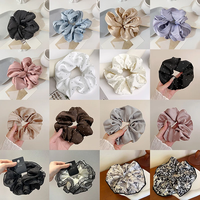 

2025 модные летние новые стильные женские шелковые атласные резинки для волос, корейские женские резинки для девочек, резинка для волос, аксессуары для волос с хвостиком