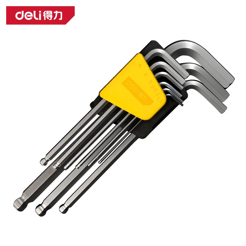

Allen Key Set L Wrench Kit For Allen Screw 9PCS Long Arm Hex Key Set 1.5mm To 10mm Hexagon Spanner Hand Tools For Bicycle Repair