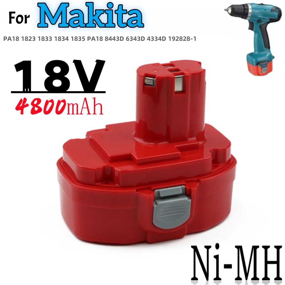 PA18 18 V 4800Ah Hohe Kapazität Batterie Für Makita 1822 1823 1835 6391D 6343D 4334D 8443D UB181D ML183 192826-5 18 V Werkzeug