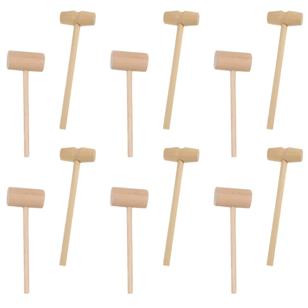 1Set Eco Friendly Wooden Mini Hammers Crab Mallets Seafood Tools for Crabs Lobsters Cake Crust Breaking Parent Activity