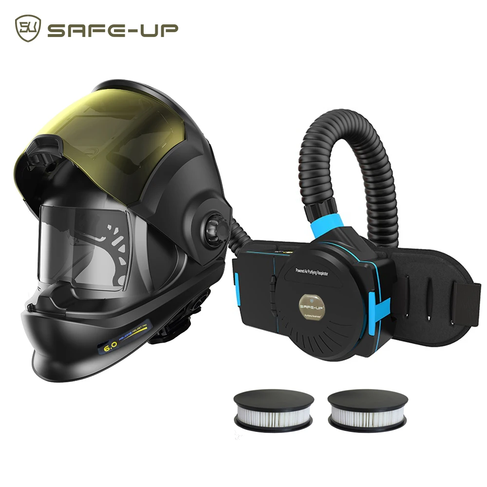 SAFEUP CE 1/1/1/1 Professional Welding Helmet Powered Air Purifying True Color Auto Darkening Welding Masks Dust Removal