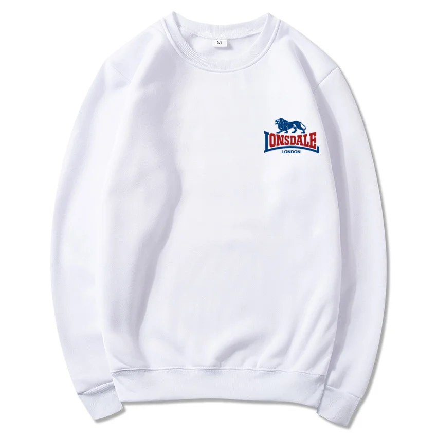 Lonsdale Herren Rundhals ausschnitt hochwertige Pullover lose Harajuku Herren Retro mehrfarbigen Pullover