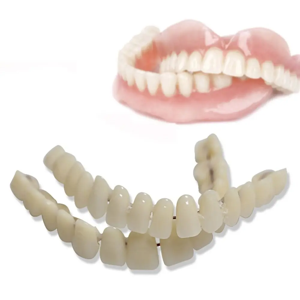 

28 Pcs Resin Denture False Teeth Make Your Own Firm Dental Teeth Teaching Model Top and Bottom Fake Teeth Improve Smile