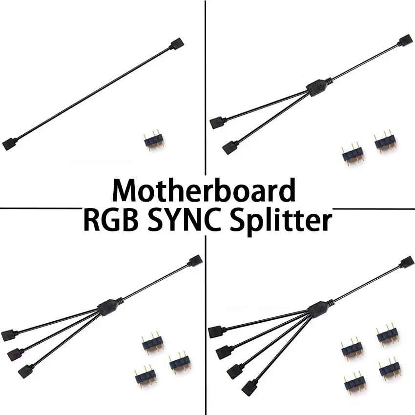 Motherboard RGB SYNC Splitter  5V 3Pin ARGB SYNC HUB Transfer Extension Cable For M/B ASUS GIGABYTE MSI