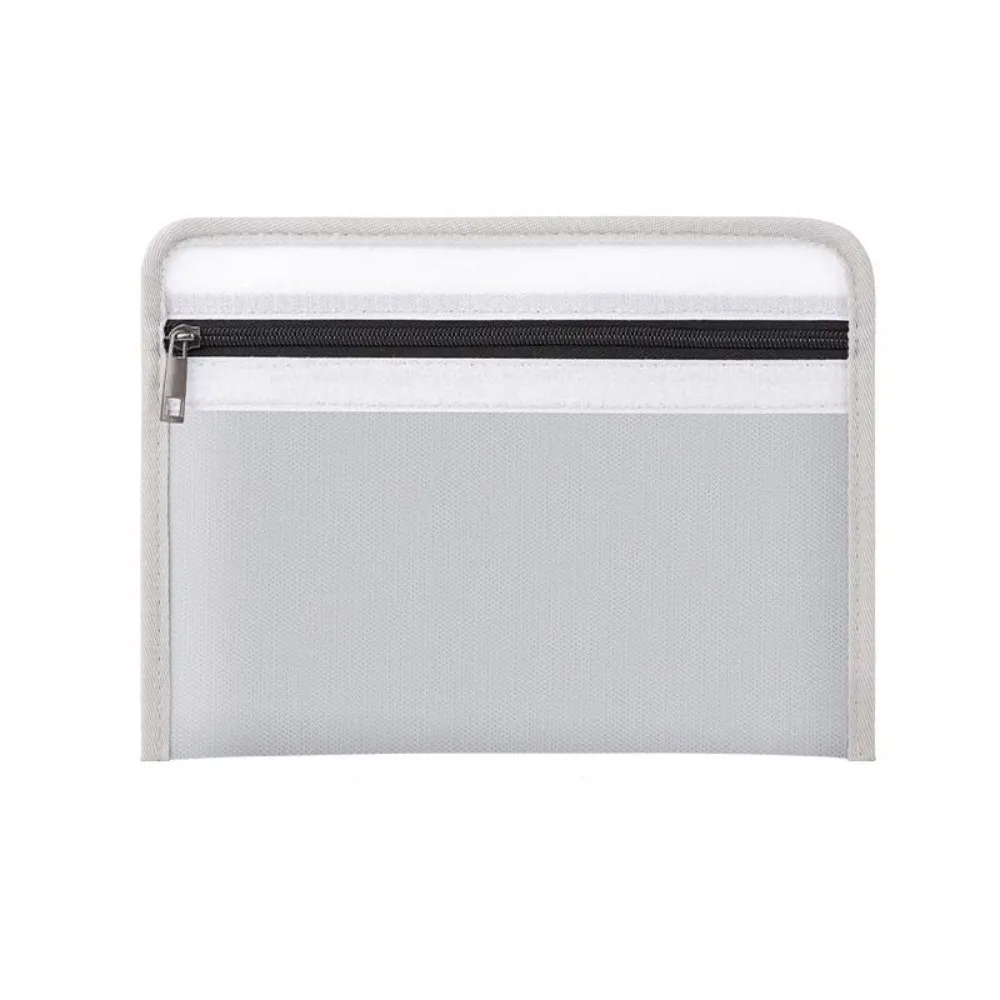 Waterproof Fireproof Document Bag Portable Heat-resistant Safety Cash Storage Pouch Zipper Closure Moisture-proof