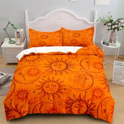 Vintage Celestial Sun Moon Duvet Set King Queen Double Full Twin Single Size Bed Linen Set