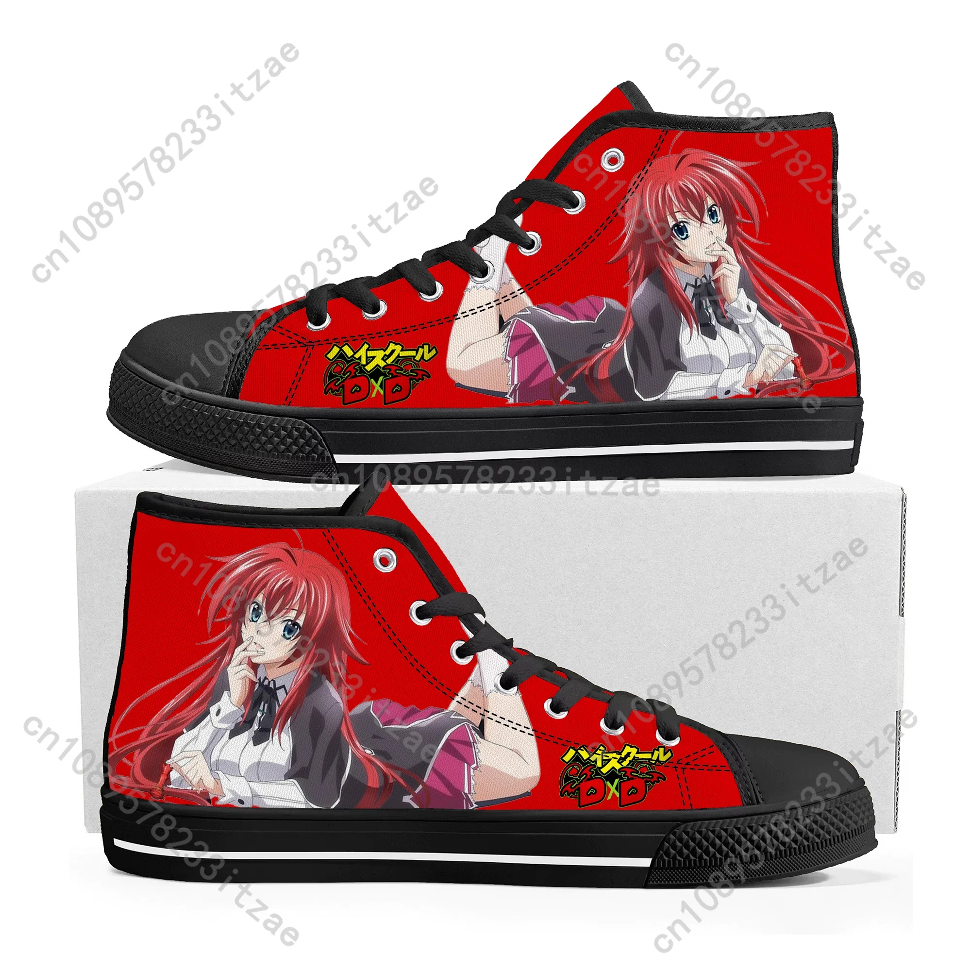 

Rias Gremory High School DXD High Top Sneakers High Quality Mens Womens Teenager Canvas Sneaker Casual Couple Shoes Custom Shoe