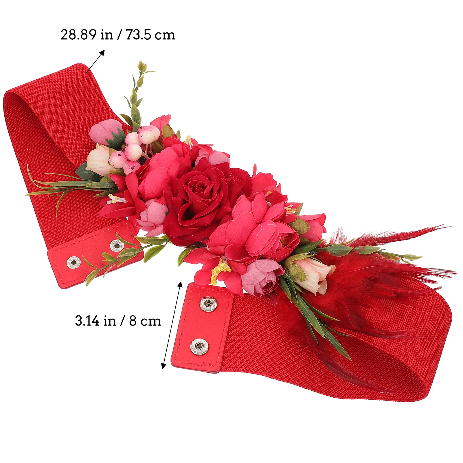 

Simulated Rose Waist Belt Women Fashion Bridal Wedding Dress Flowers Fabric Gentle Elegant Bright Color Matching