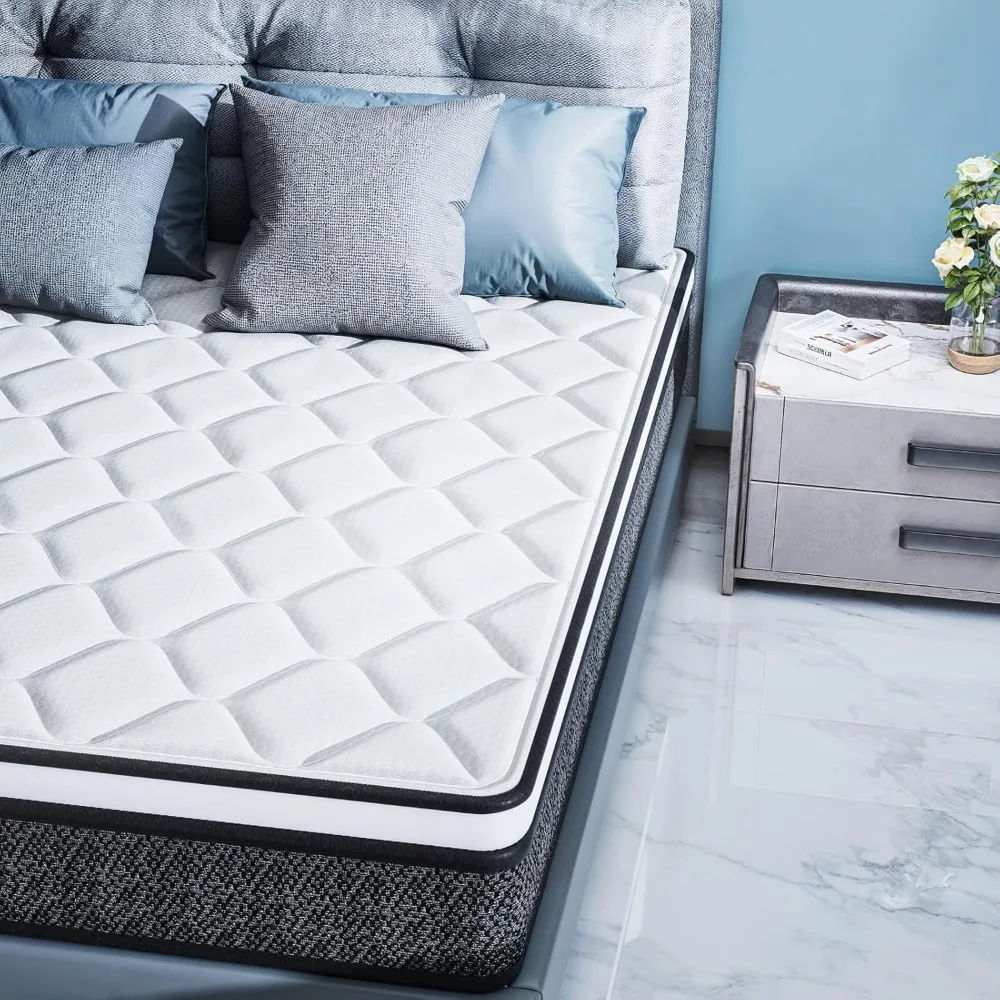 10 Inch Queen Size Mattresses in a Box, Medium Firm Hybrid with Gel Memory Foam and Pocketed Springs for Motion Isolation image 6