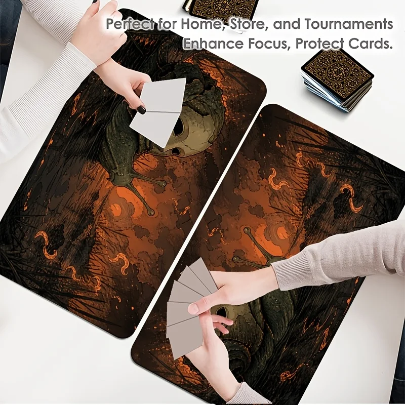 Dark fantasy skull shell snail playing card game mat, anti-slip mouse pad, card battle, home gatherings and competitions